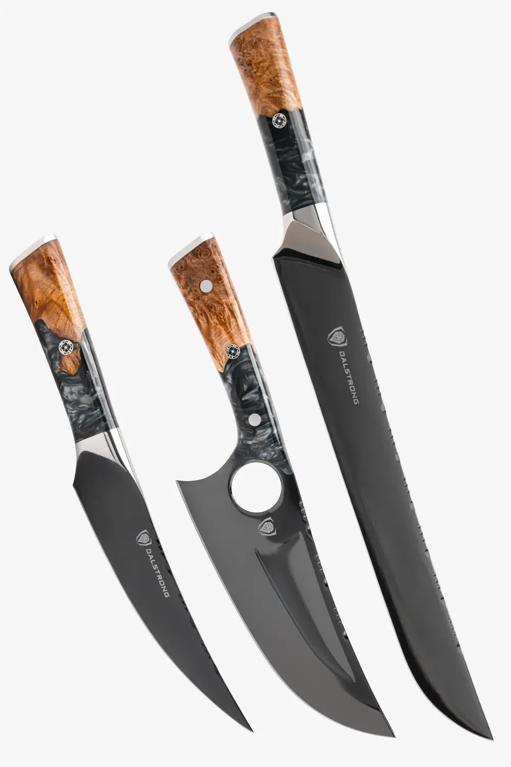 3 Piece Set | Slicing, Fillet & Venator Knife | Valhalla Series | Ravenstone Edition | Dalstrong ©