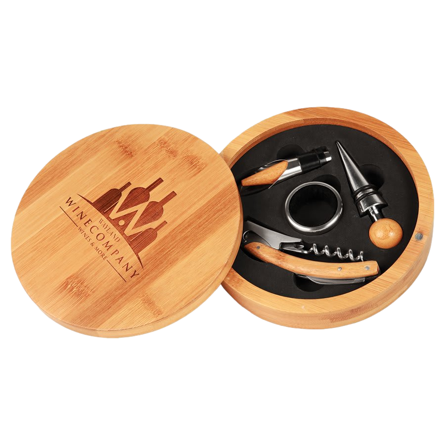FBA - 4-Piece Wine Box (6 Count) Engraved or UV Printed