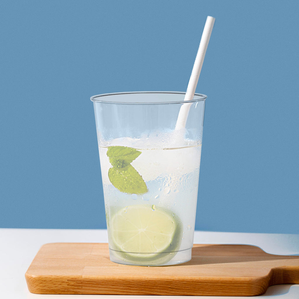 Clear White Disposable Plastic Party Cups (12 oz. )