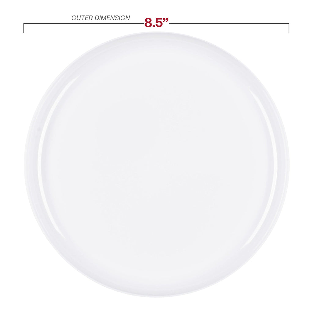 White Flat Round Disposable Plastic Appetizer/Salad Plates (8.5")
