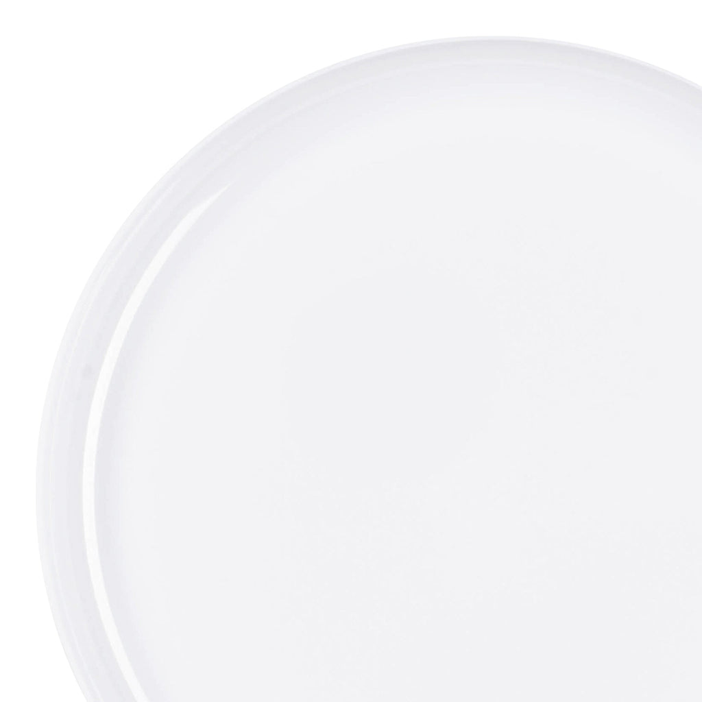 White Flat Round Disposable Plastic Appetizer/Salad Plates (8.5")