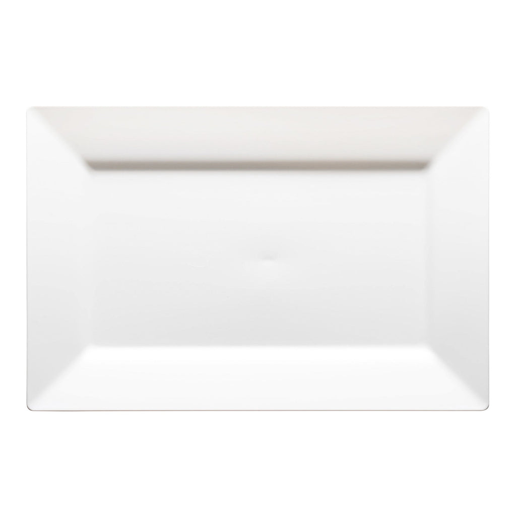 White Rectangular Plastic Dessert Plates (5.5" x 8.5")