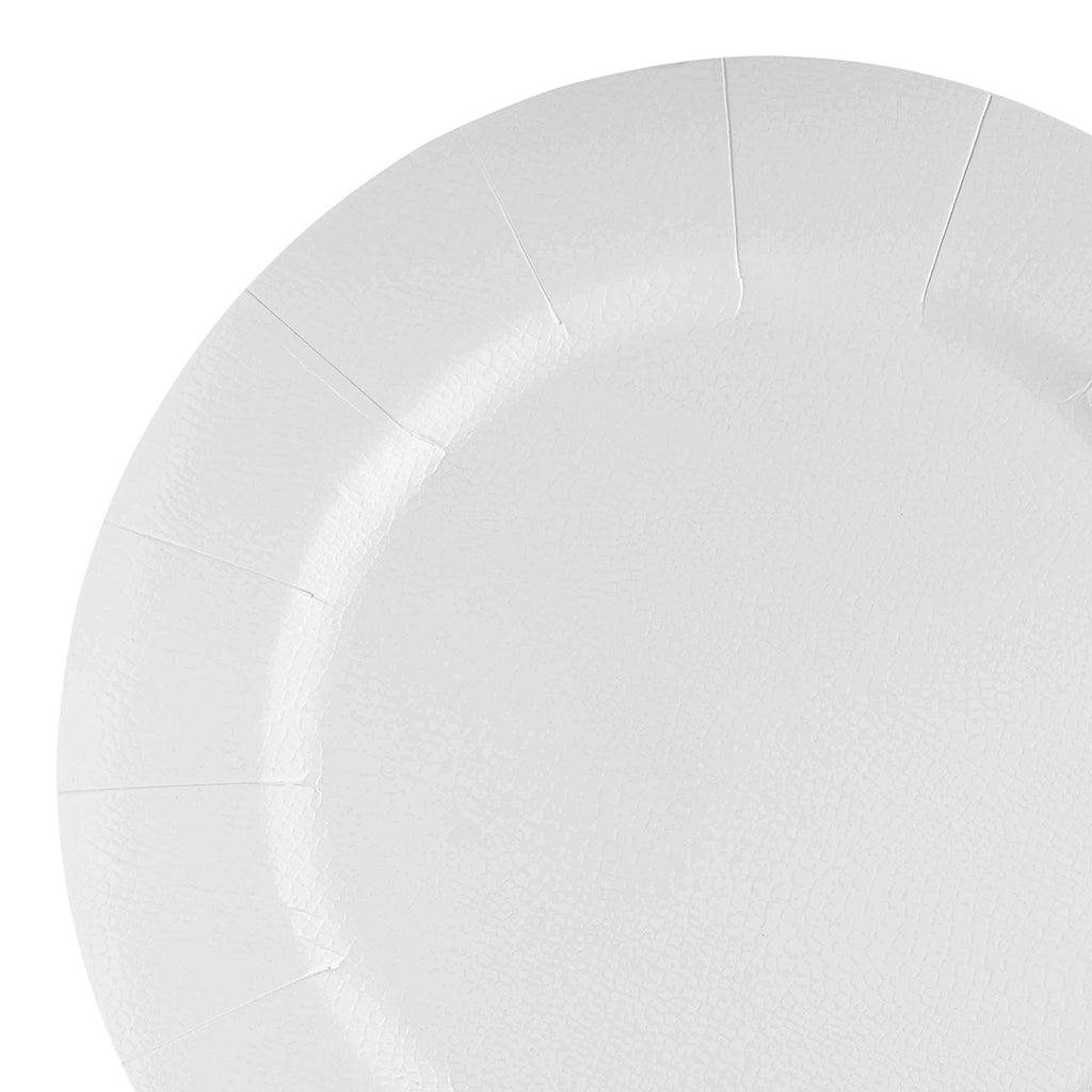 White Round Disposable Paper Charger Plates (13")