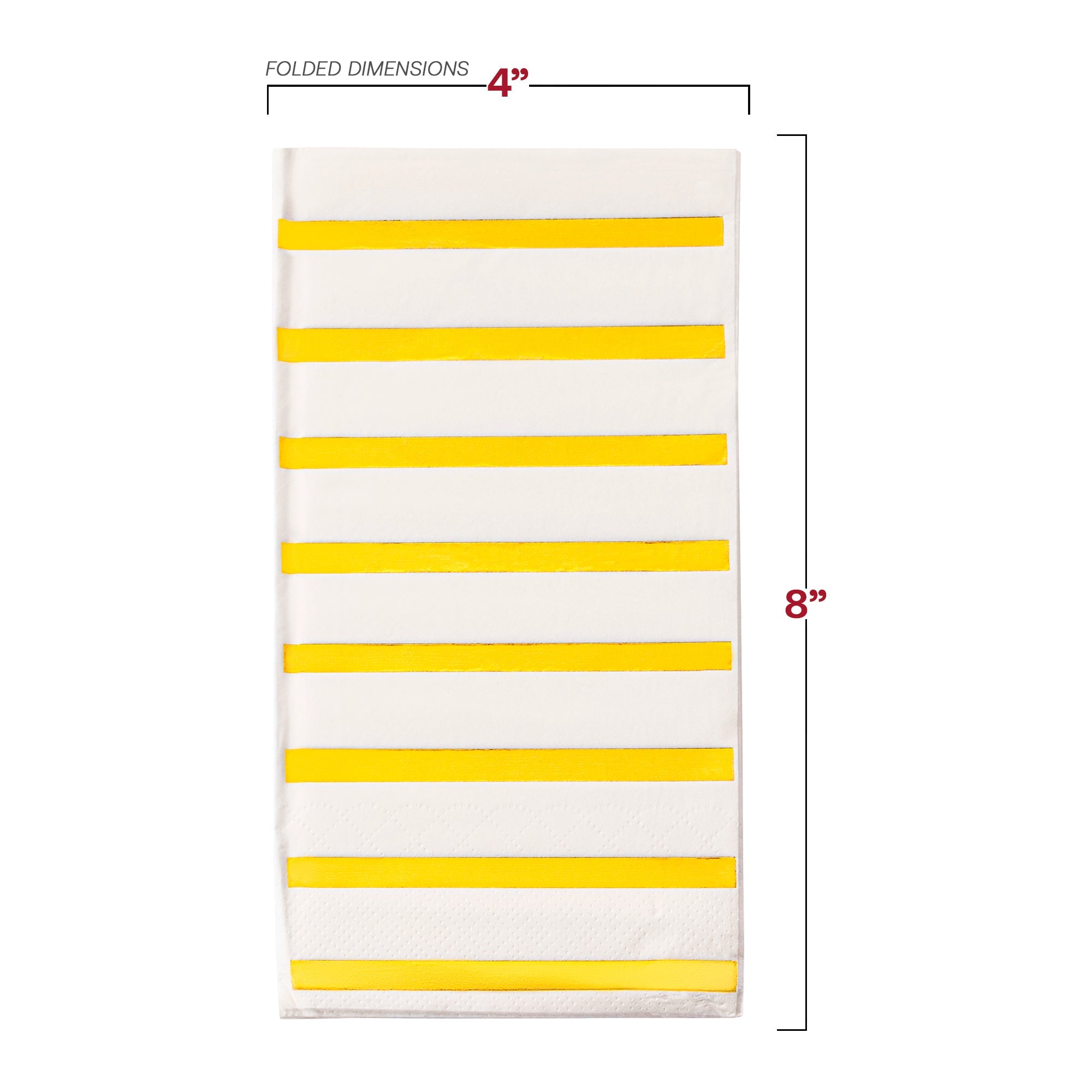 White with Gold Stripes Paper Dinner Napkins