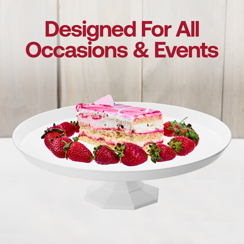 10.5" White Small Round Plastic Cake Stands