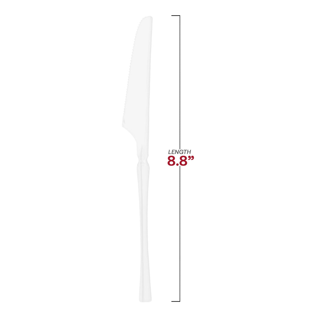 Solid White Moderno Disposable Plastic Dinner Knives