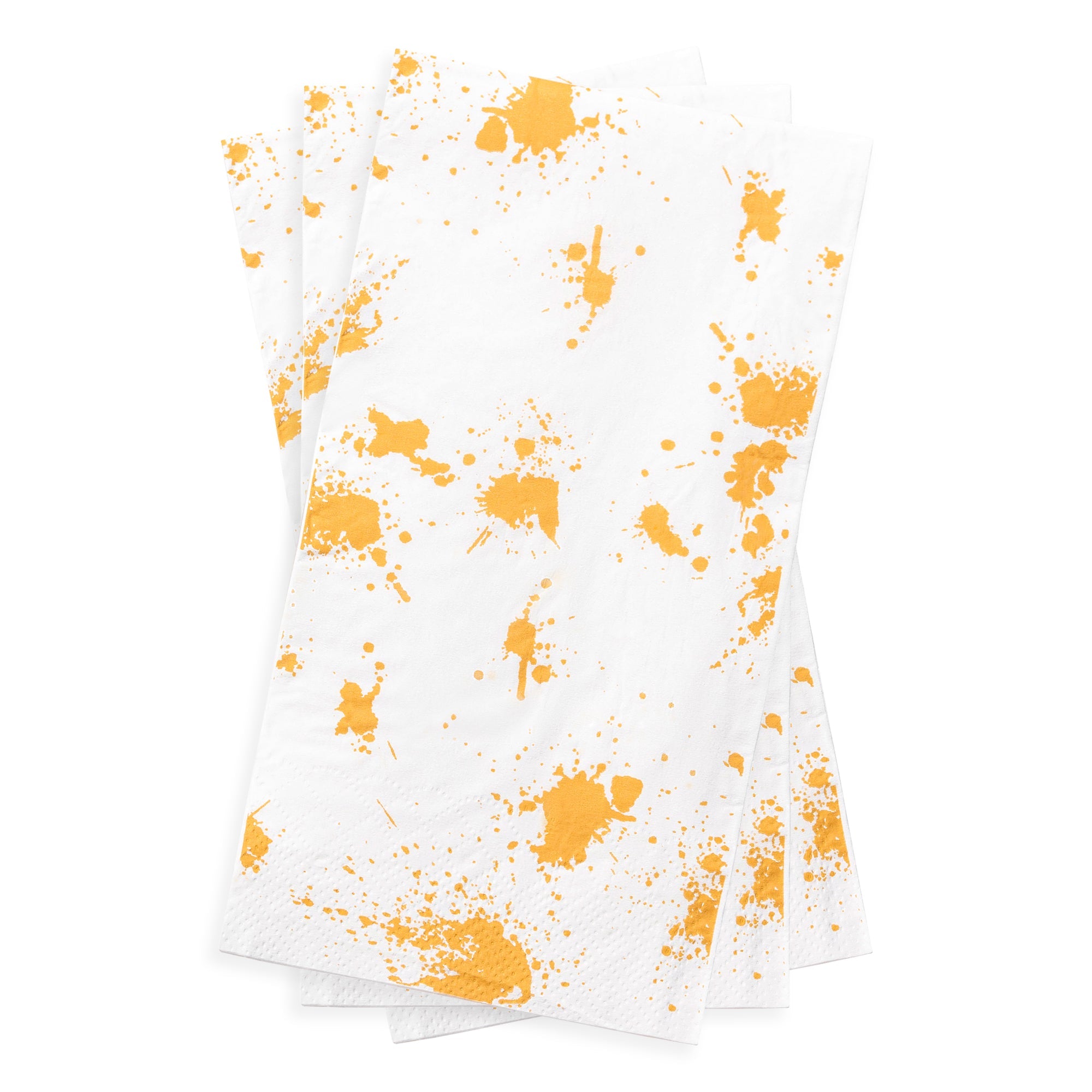 White with Gold Paint Splatter Paper Dinner Napkins