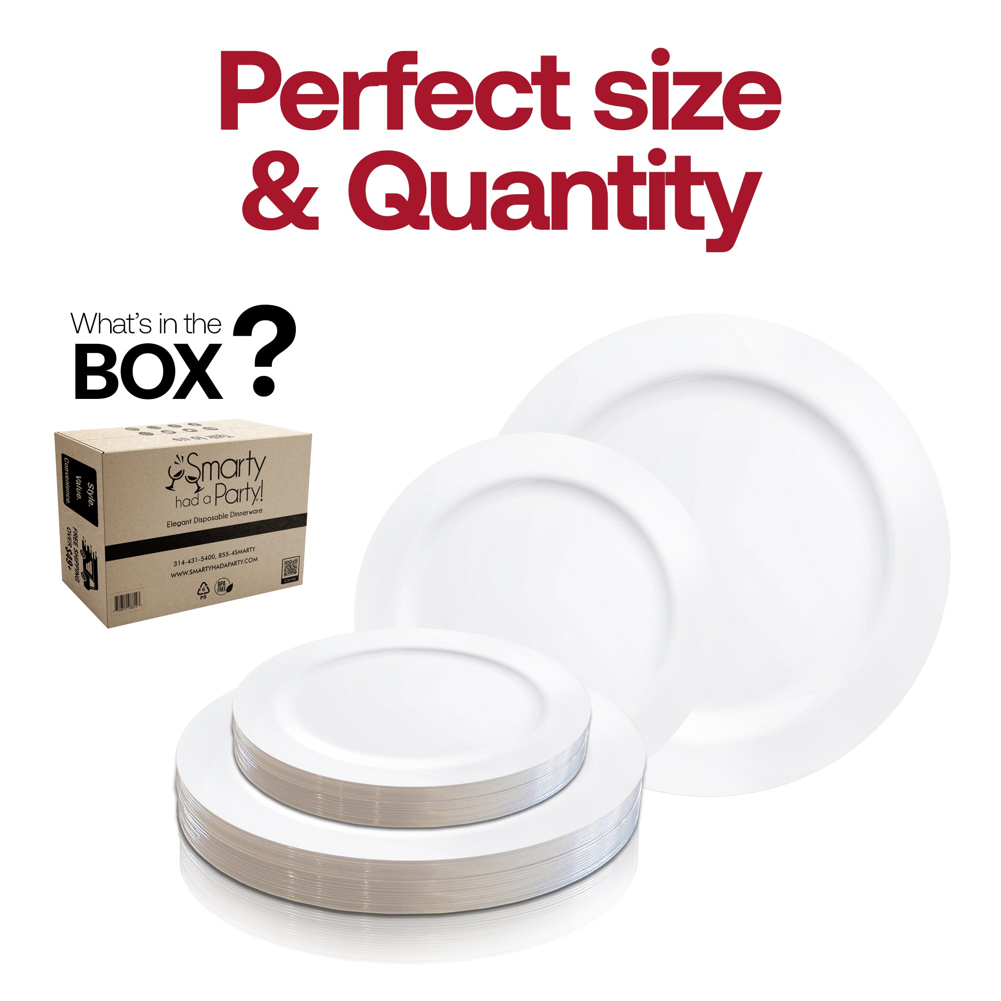 Solid White Economy Round Disposable Plastic Dinnerware Value Set