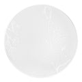 White with Silver Antique Floral Round Disposable Plastic Dinner Plates (10.25")