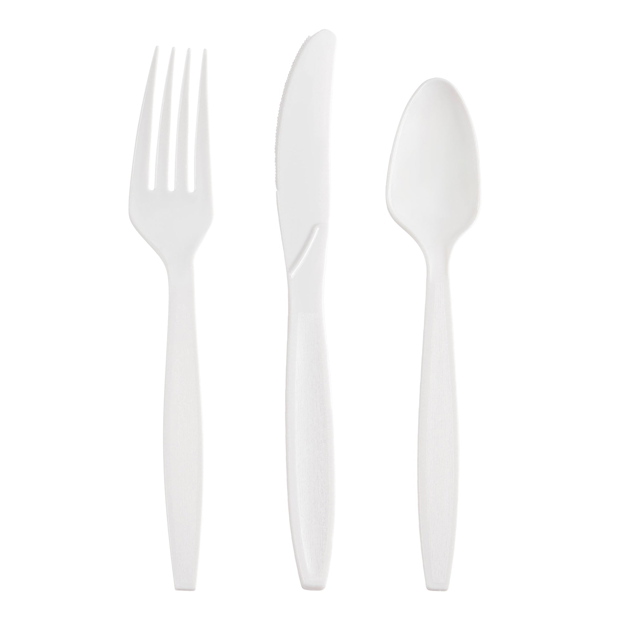 White Plastic Silverware Set – Disposable Cutlery (Heavy Duty)