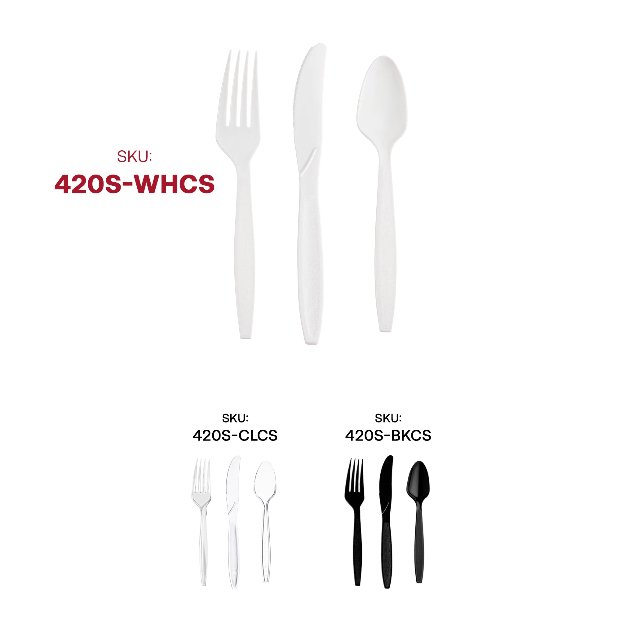 White Plastic Silverware Set – Disposable Cutlery (Heavy Duty)