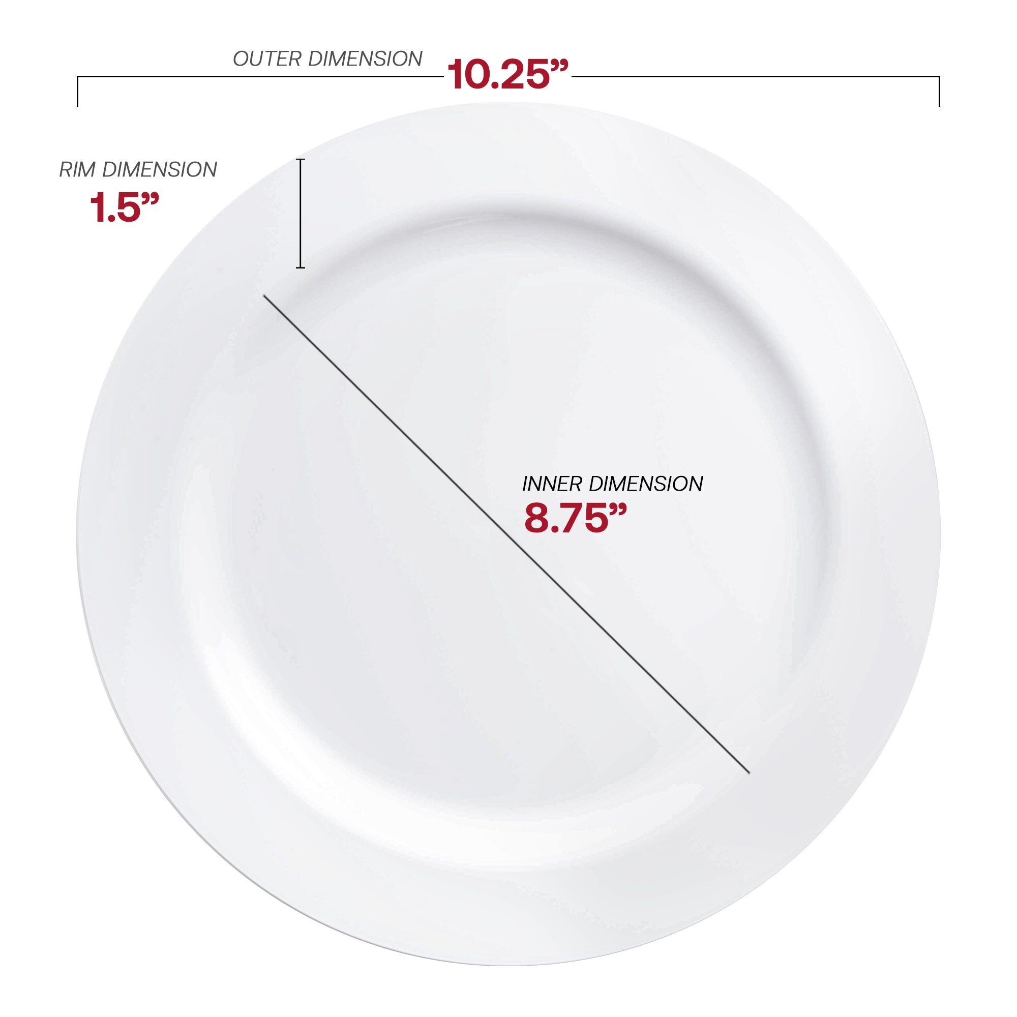 Solid White Economy Round Disposable Plastic Dinnerware Value Set