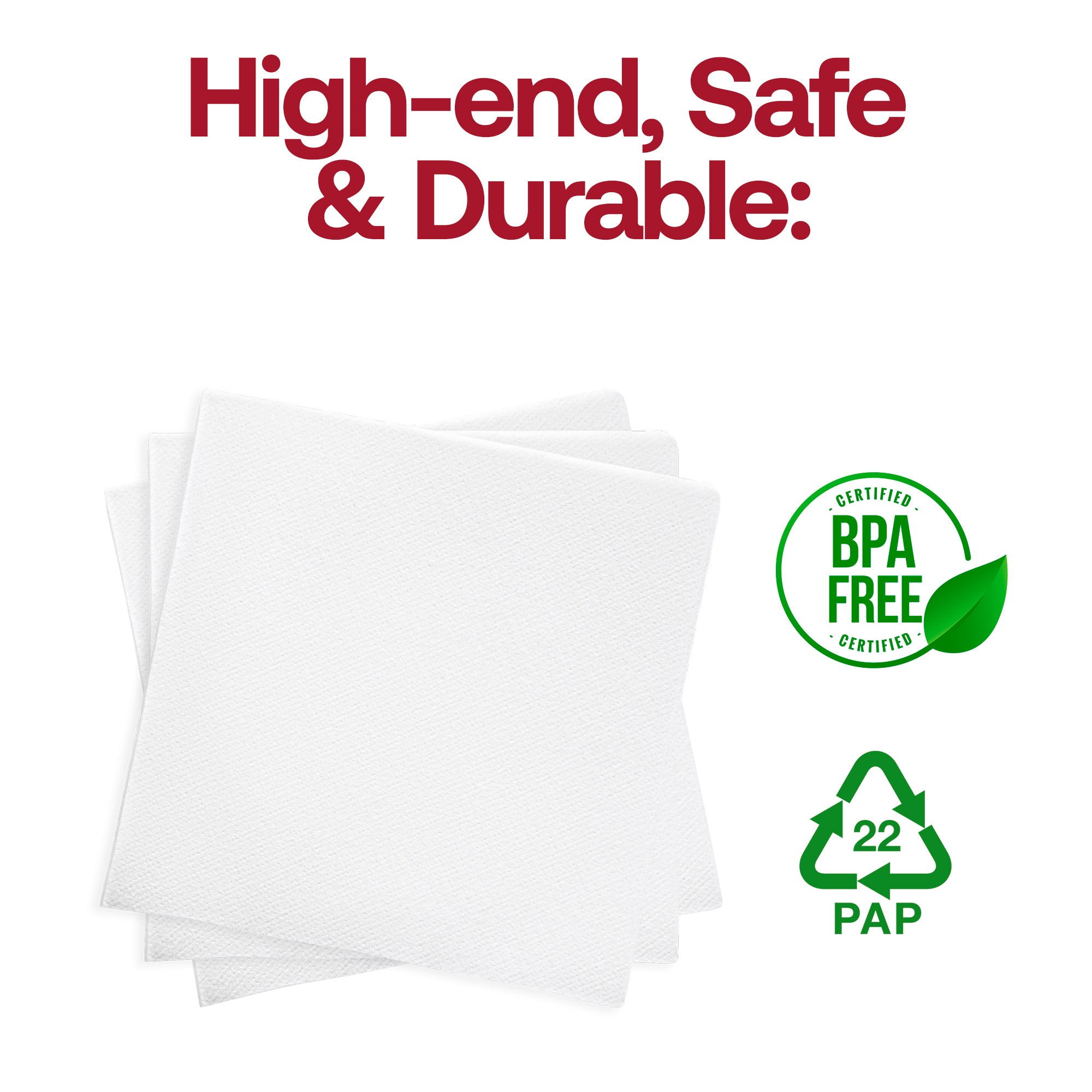 White Linen-Like Premium Paper Beverage/Cocktail Napkins
