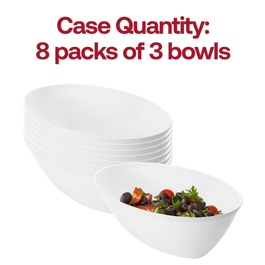 White Oval Plastic Serving Bowls (2 qt.)