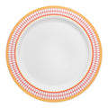 White with Red and Gold Chord Rim Plastic Dinner Plates (10.25")