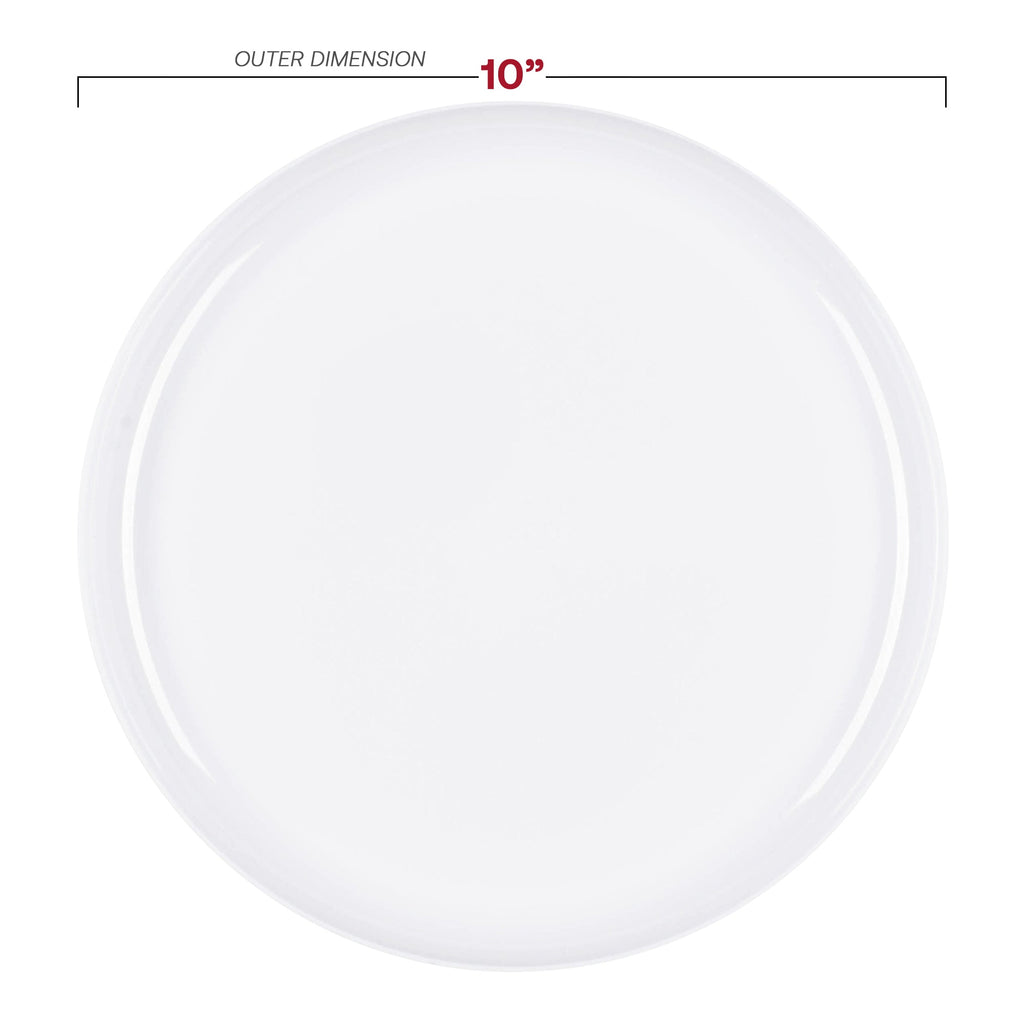White Flat Round Disposable Plastic Dinnerware Value Set