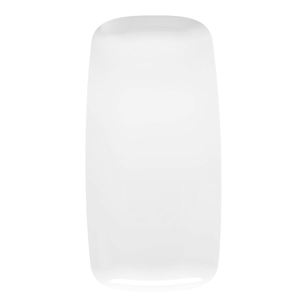 Solid White Flat Raised Edge Rectangular Disposable Plastic Plates (10.6" x 5")