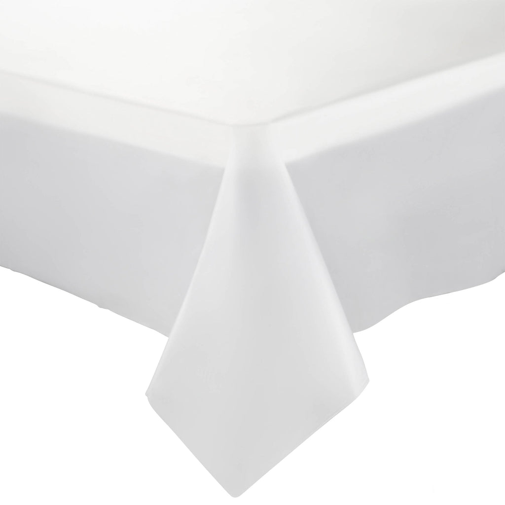 White Rectangular Disposable Plastic Tablecloths (54" x 108")