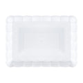 9" x 13" White Rectangular with Groove Rim Plastic Serving Trays