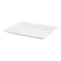 11" x 16" White Rectangular with Groove Rim Plastic Serving Trays