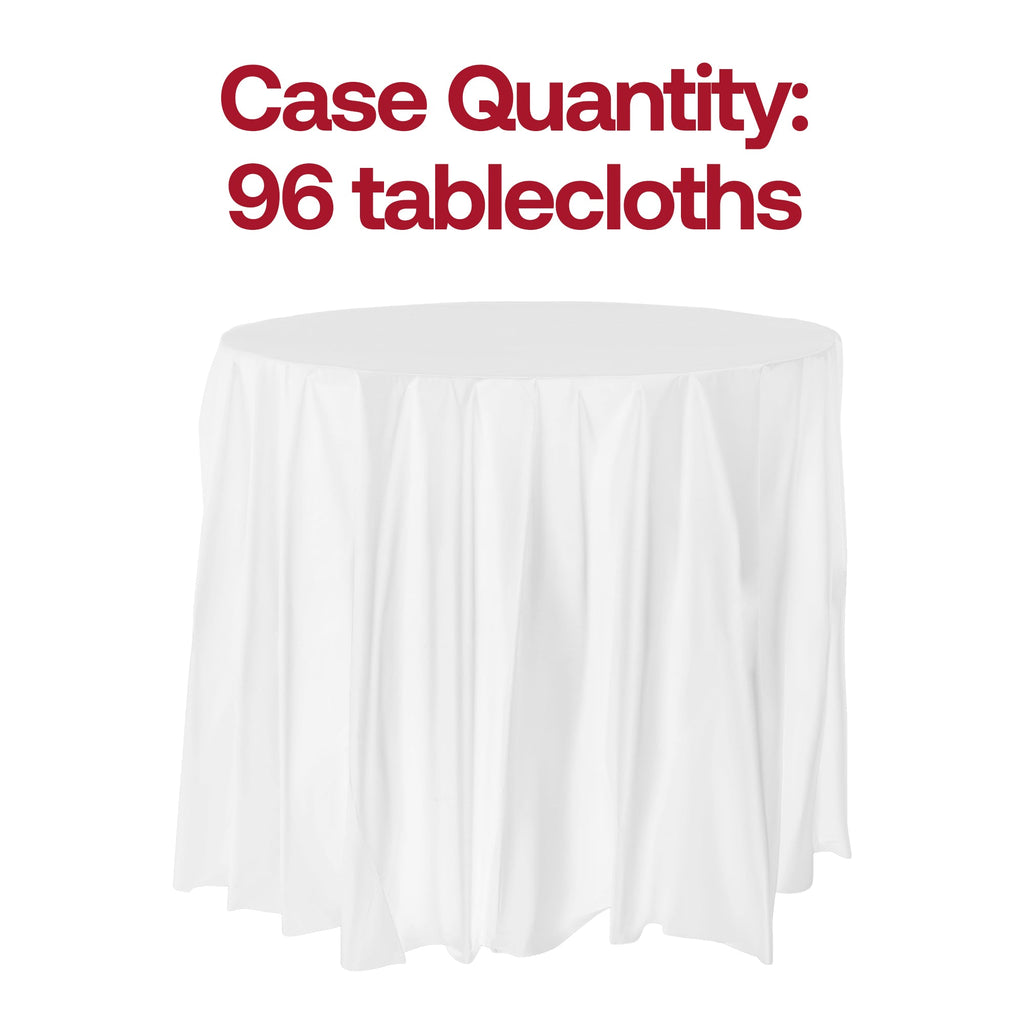 White Round Disposable Plastic Tablecloths (84")