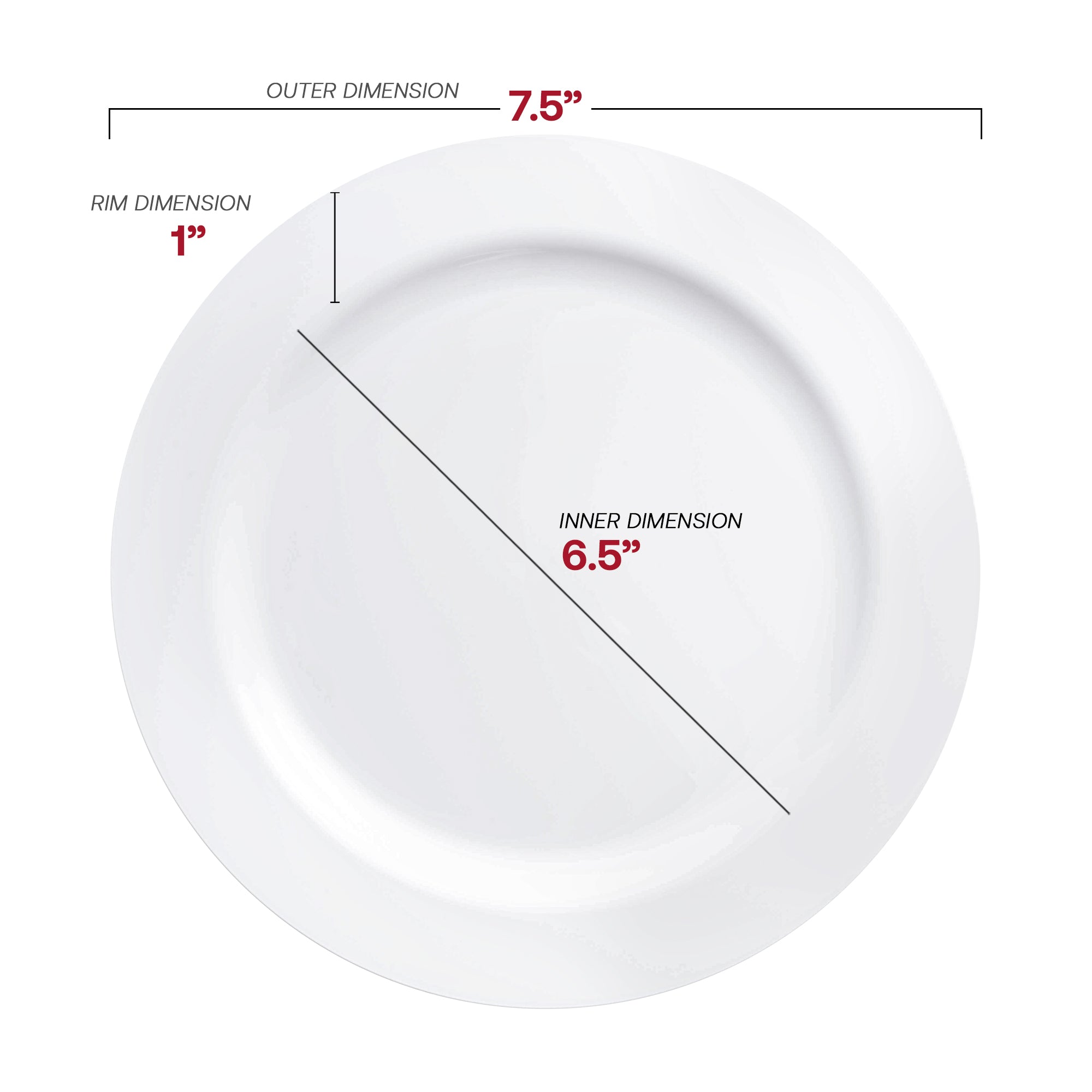 Solid White Economy Round Disposable Plastic Dinnerware Value Set