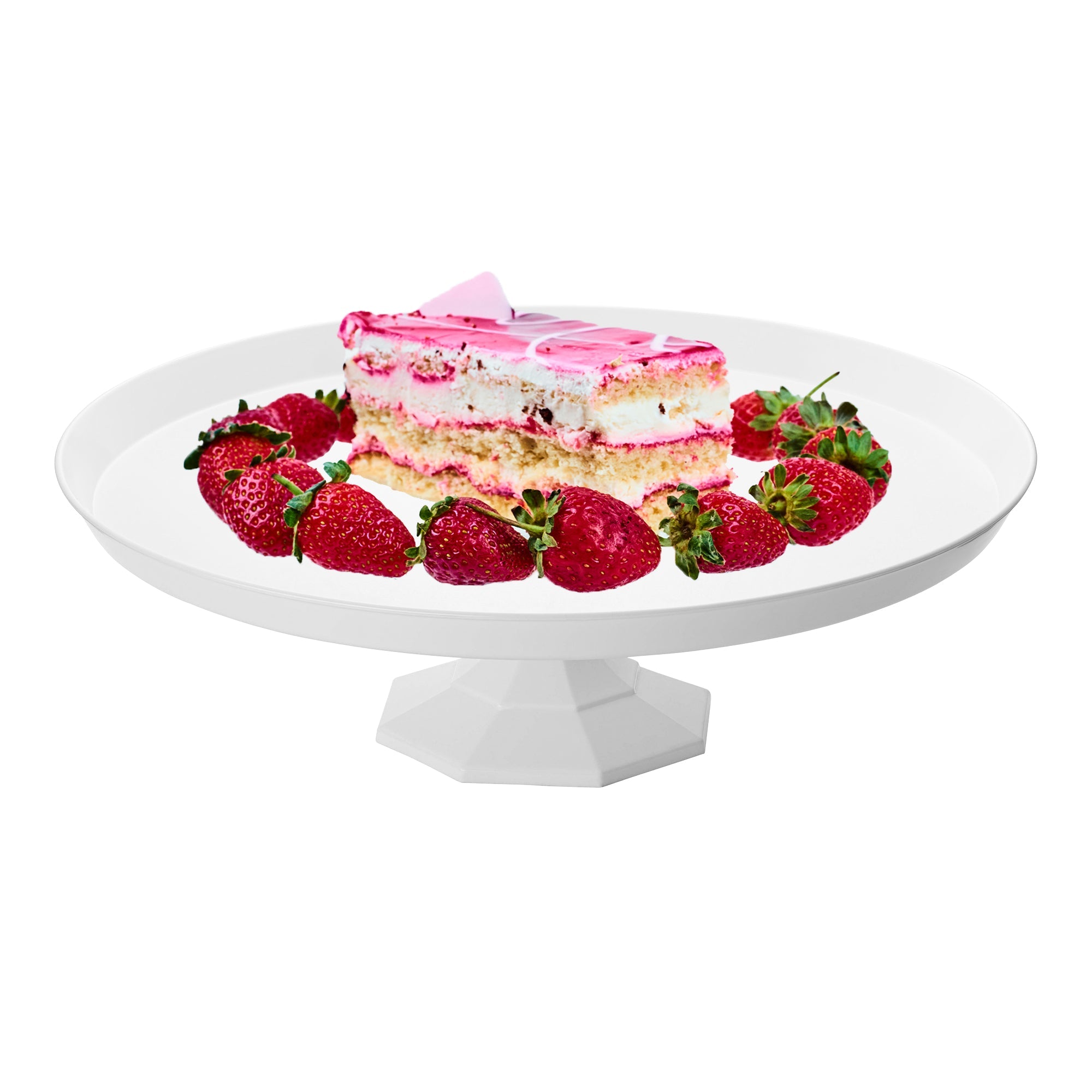 11.6" White Medium Round Plastic Cake Stands