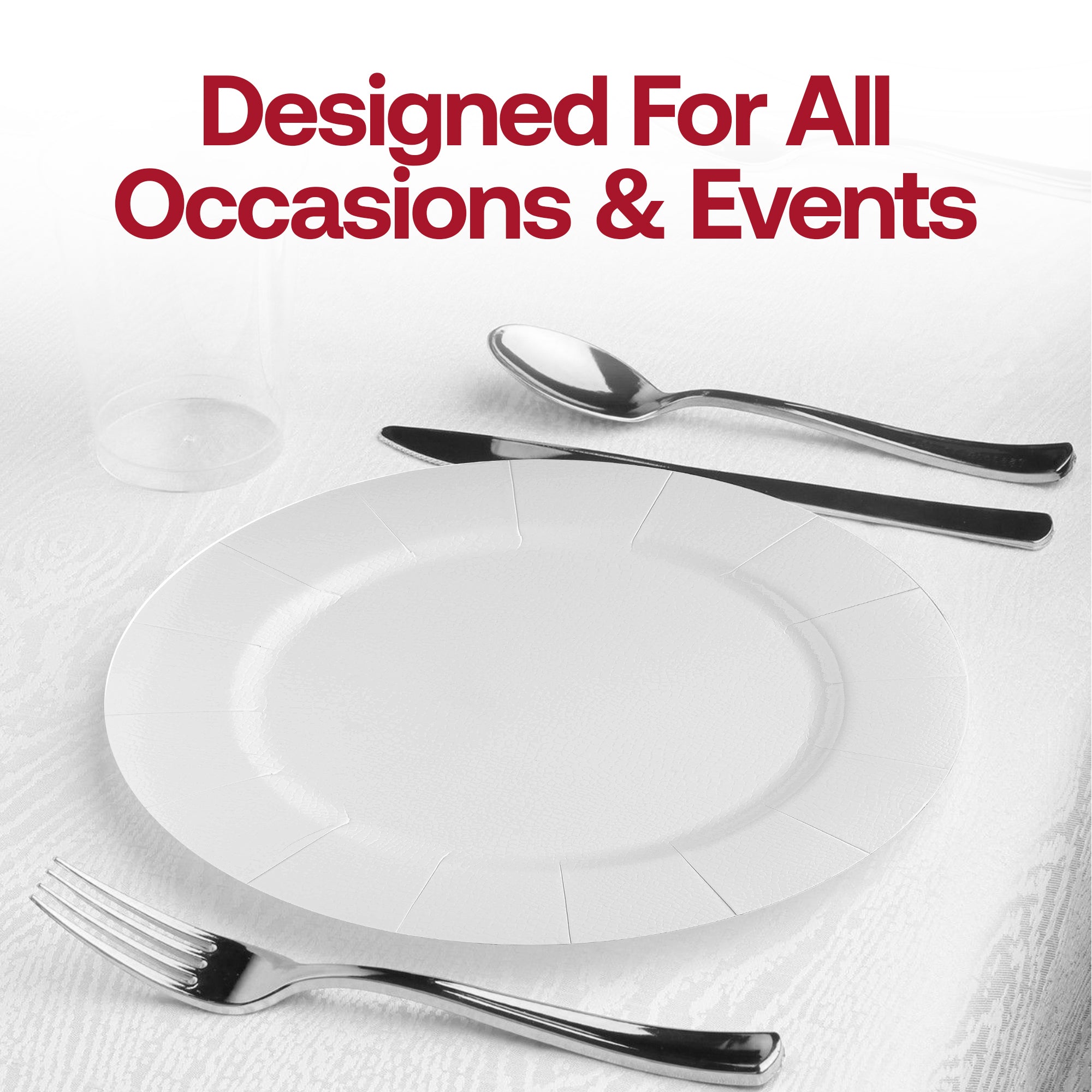 White Round Disposable Paper Charger Plates (13")