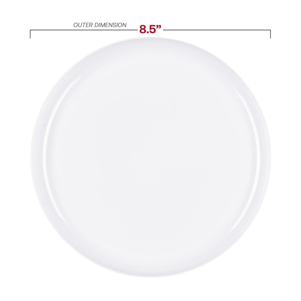 White Flat Round Disposable Plastic Dinnerware Value Set