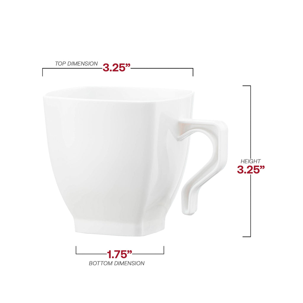 White Square Plastic Coffee Mugs (8 oz. )