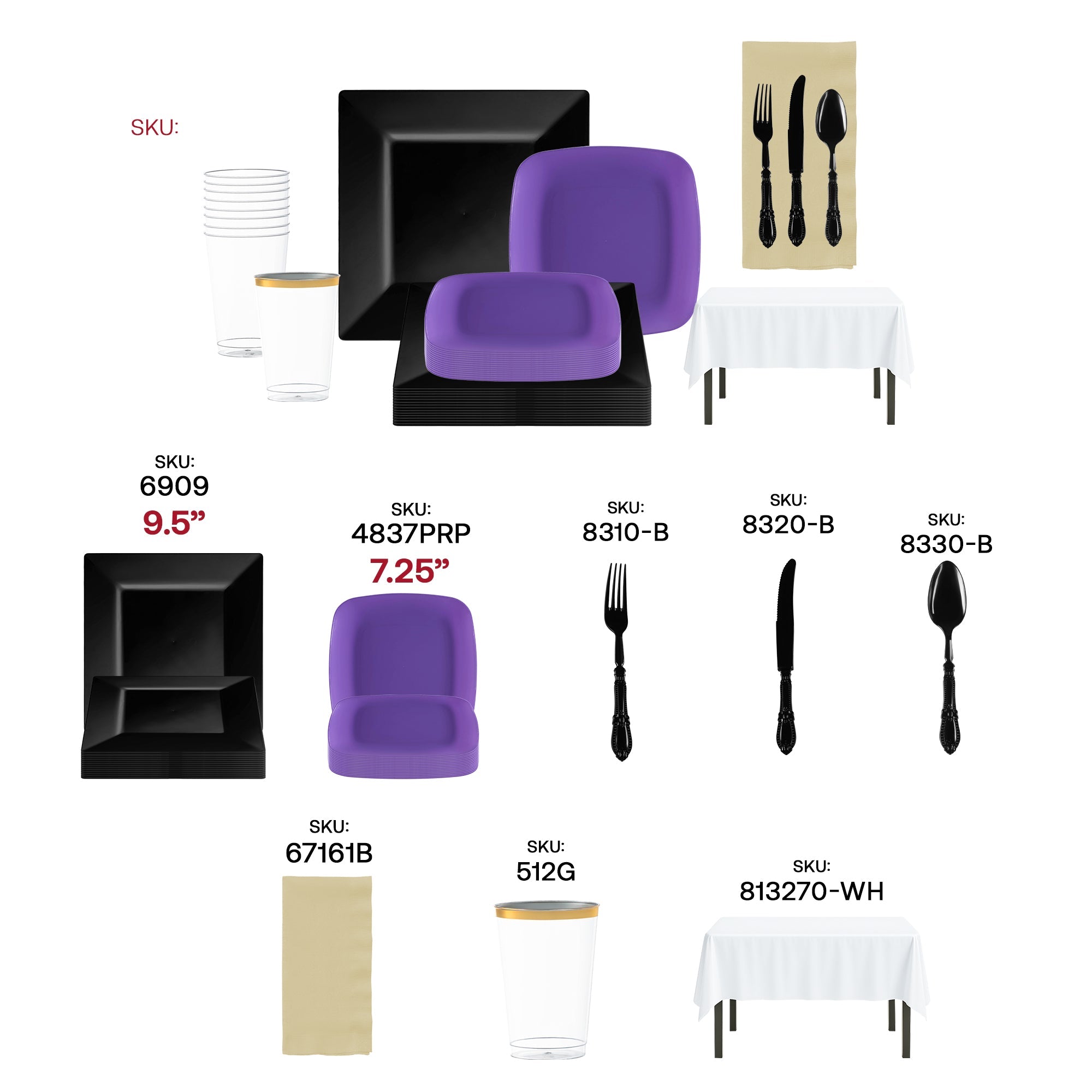 Black, Purple and White NFL / NBA / MLB Set