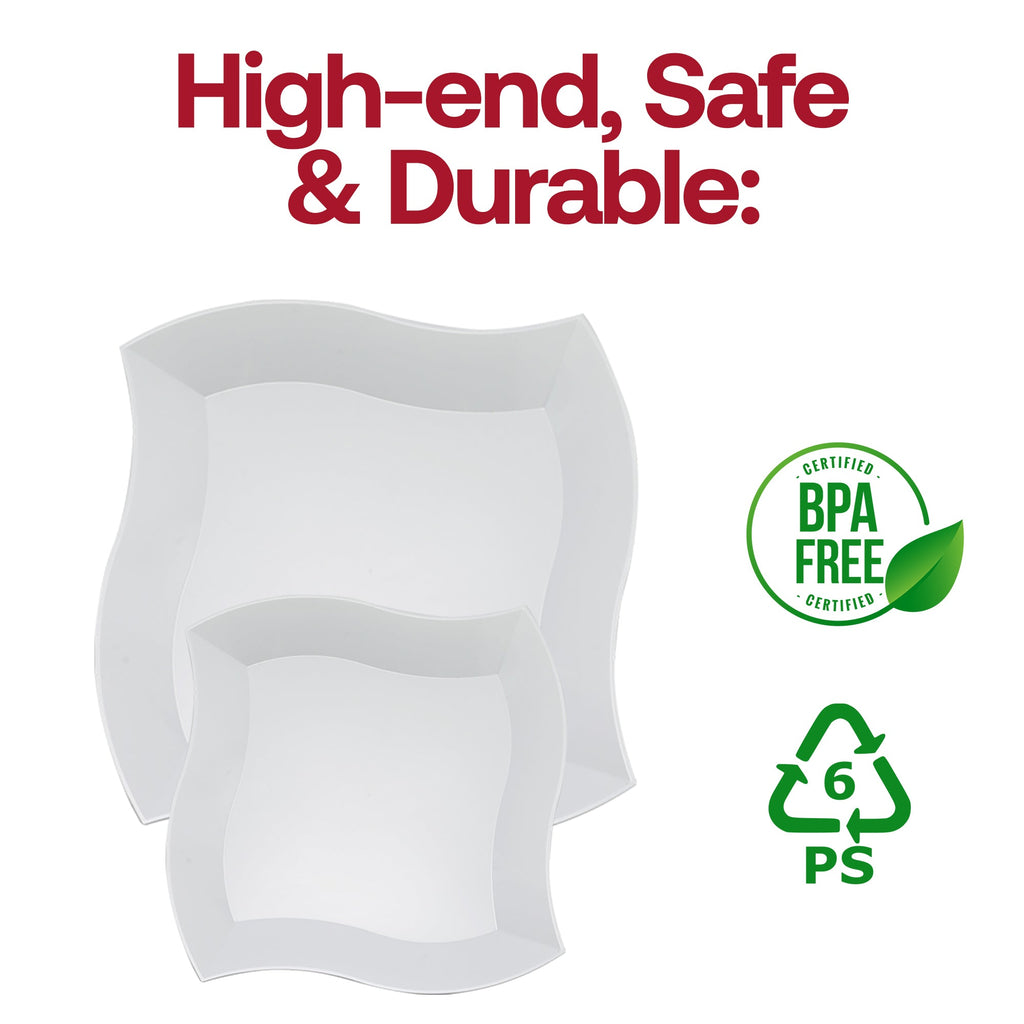 White Wave Plastic Appetizer/Salad Plates (7")