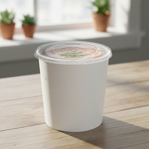 16 oz Squat Paper Soup Cups with Lids
