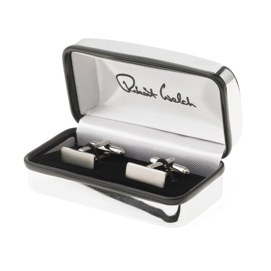Stainless Steel Rectangular Cufflinks (Satin)
