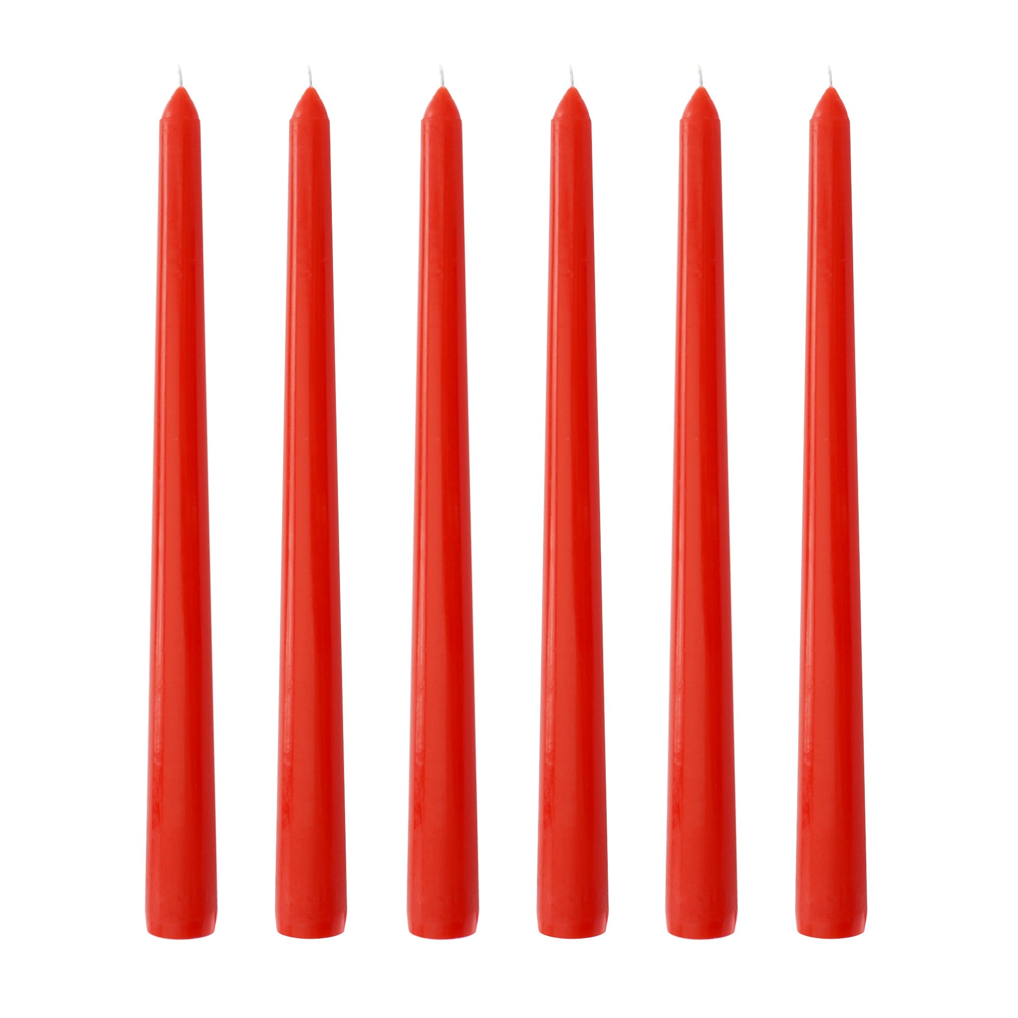 Red Dinner Candle 25cm, Set of 6