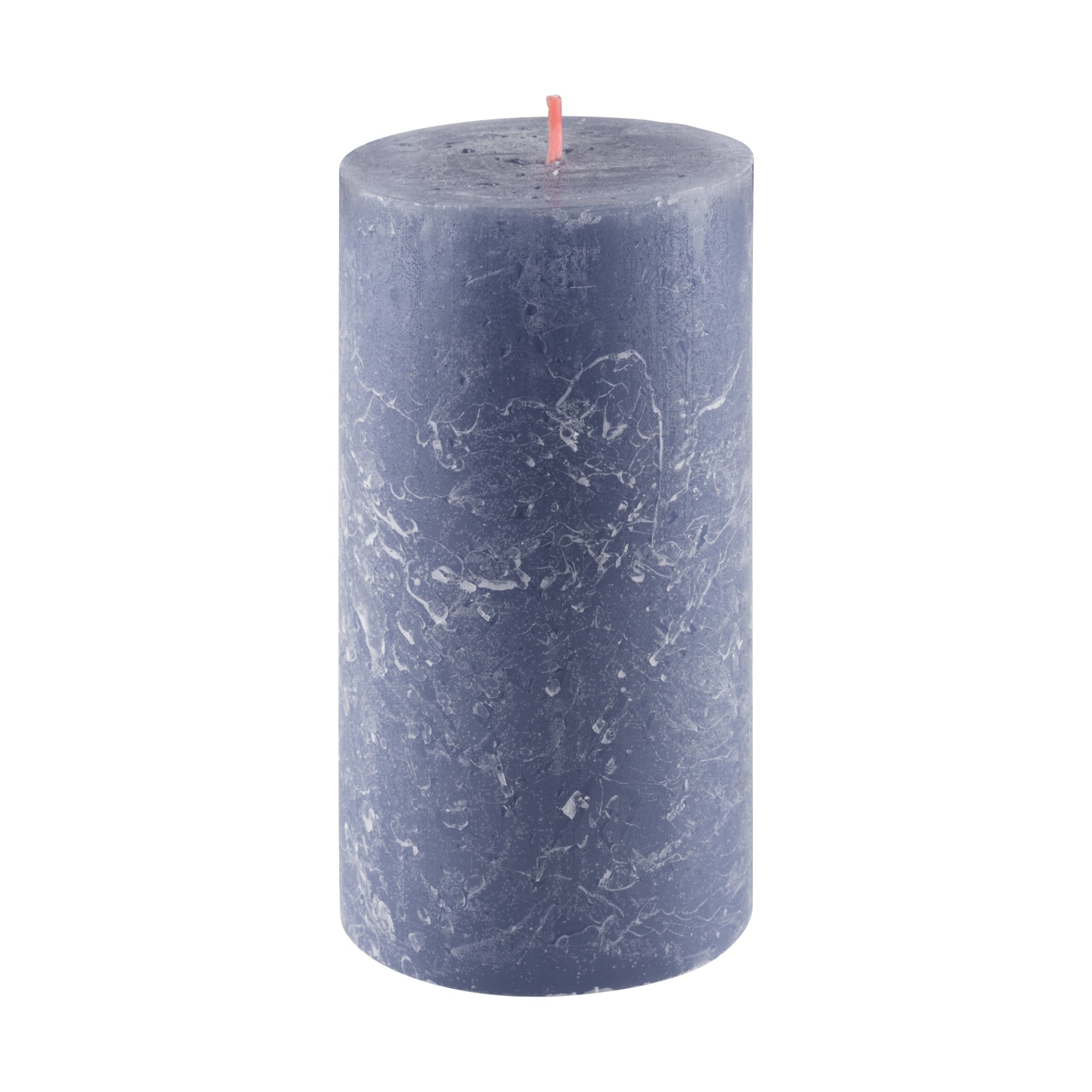 Twilight Blue Rustic Shine Pillar Candle 13cm