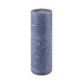 Twilight Blue Rustic Shine Pillar Candle 19cm