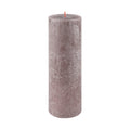 Taupe Rustic Shine Pillar Candle 19cm