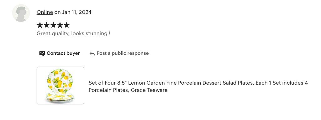 Lemon Garden Fine Porcelain Dessert/Dinner Plate