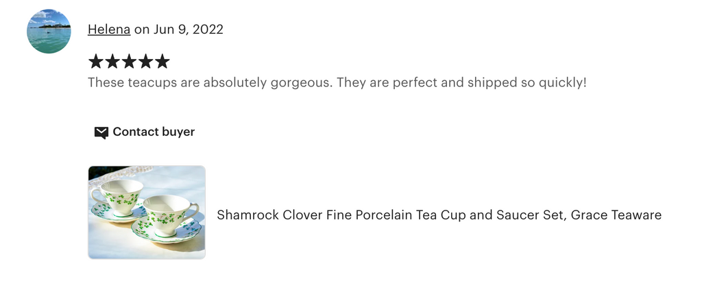 Shamrock Fine Porcelain Tea Cup and Saucer