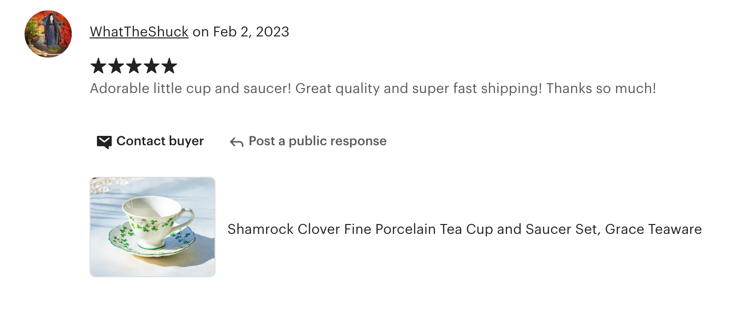 Shamrock Fine Porcelain Tea Cup and Saucer