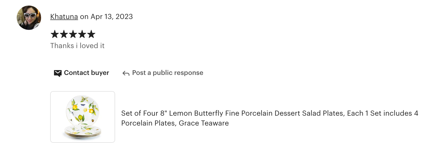 8" Lemon Butterfly Fine Porcelain Dessert Plate