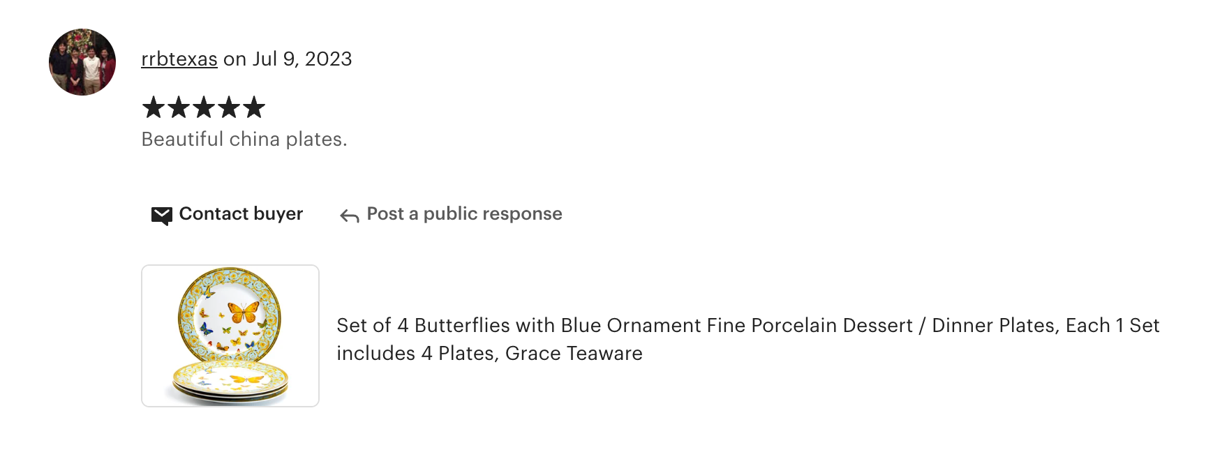 Butterflies with Blue Ornament Fine Porcelain Dessert/Dinner Plate