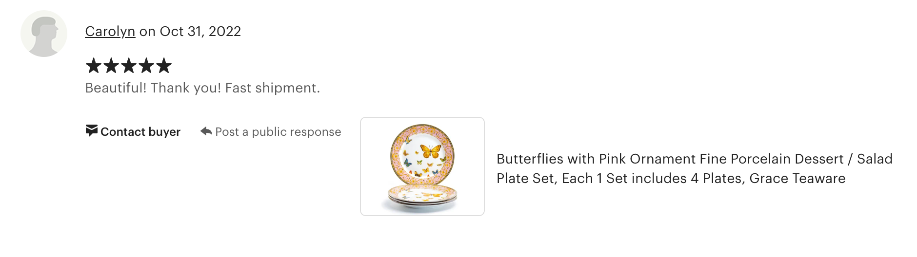 Butterflies with Pink Ornament Fine Porcelain Dessert/Dinner Plate