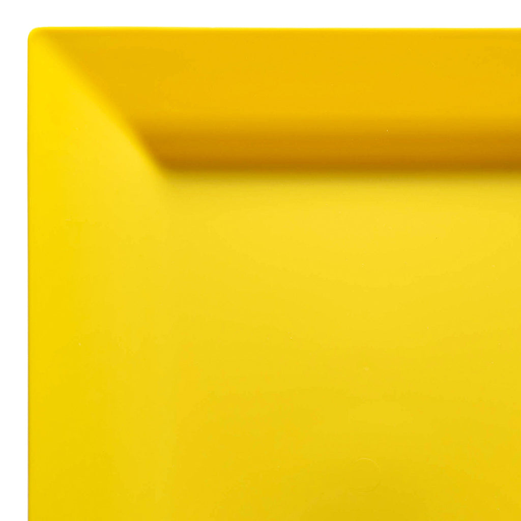 Yellow Square Plastic Cake Plates (6.5")