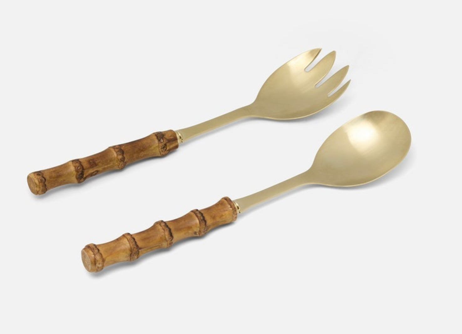Zoya Bamboo 2pc Serving Set - Matte Gold Polish