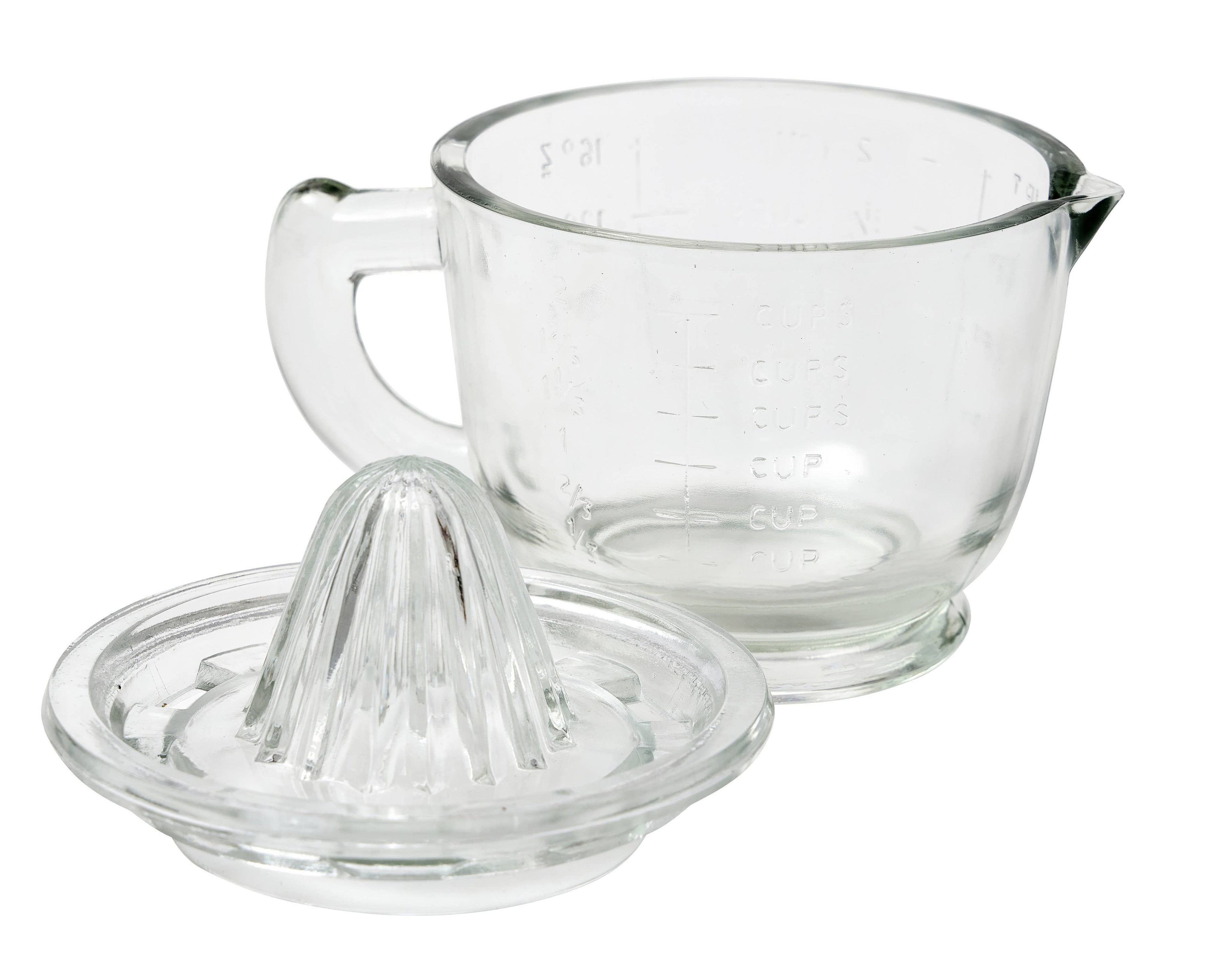 Bistro Glass Citrus Hand Press Juicer with Measuring Cup