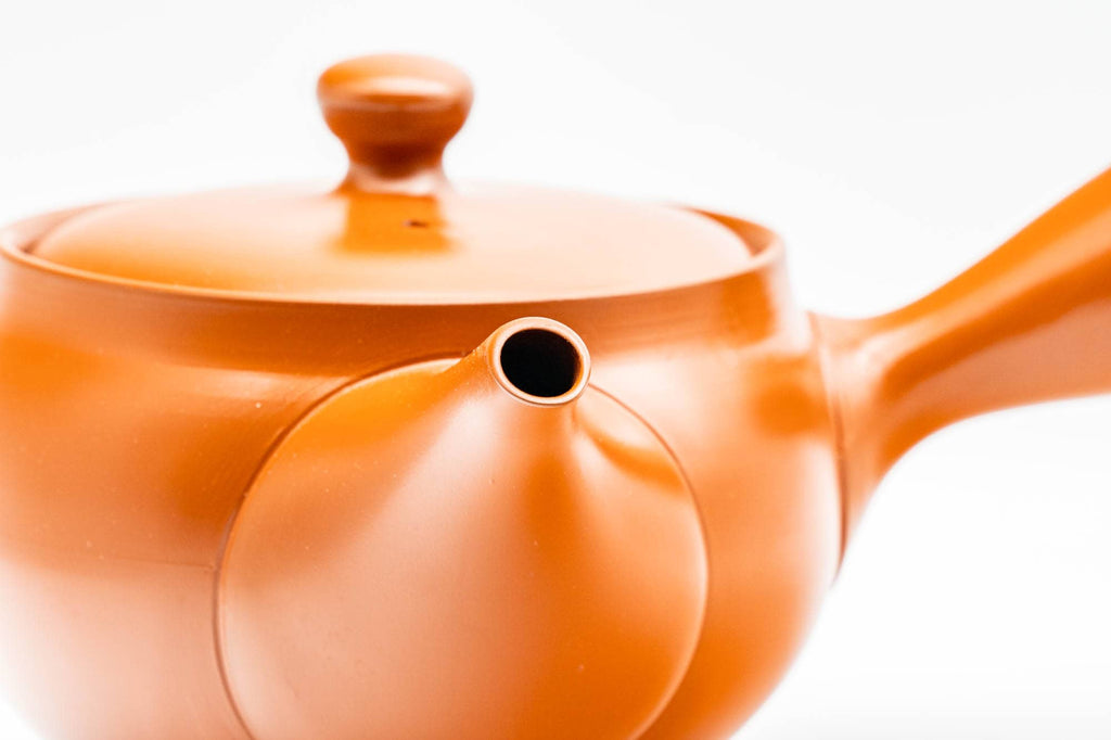 Japanese Kyusu - Classic Red Shudei Tokoname-yaki Mesh Teapot - 350ml