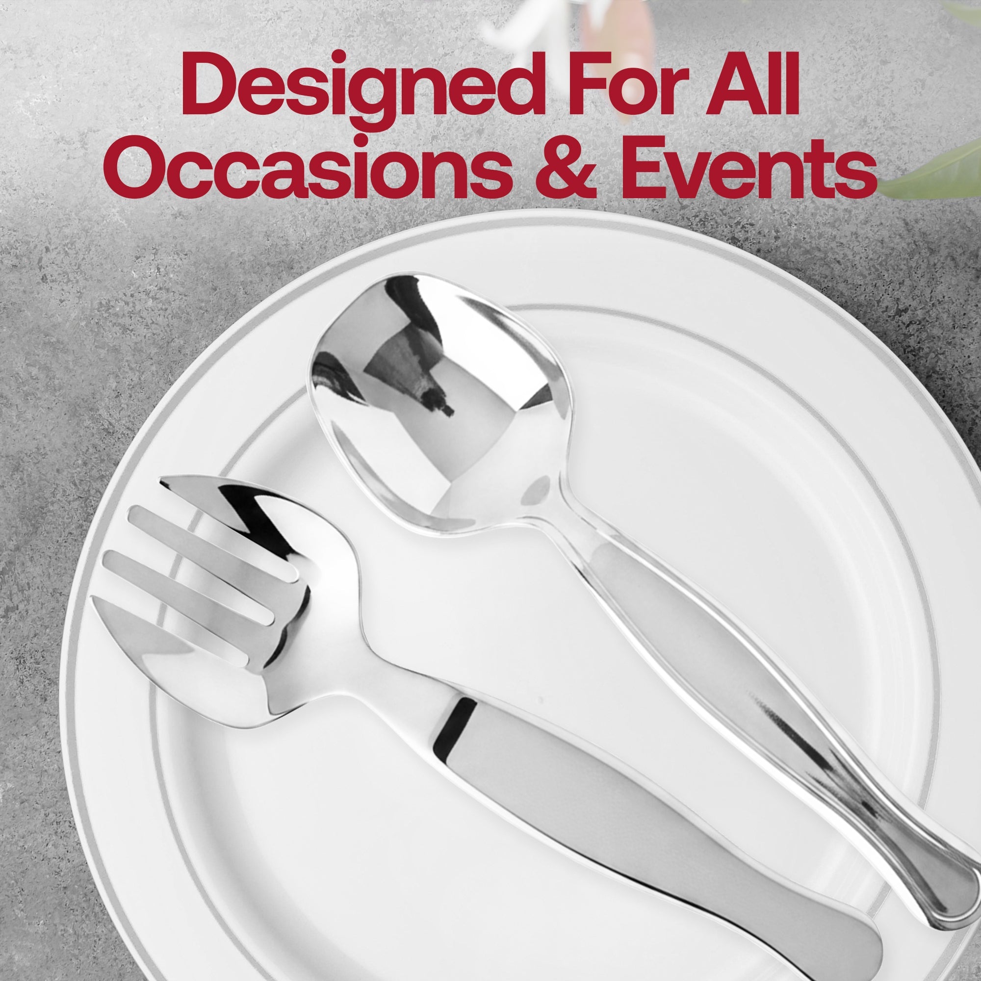 Silver Disposable Plastic Serving Spoons