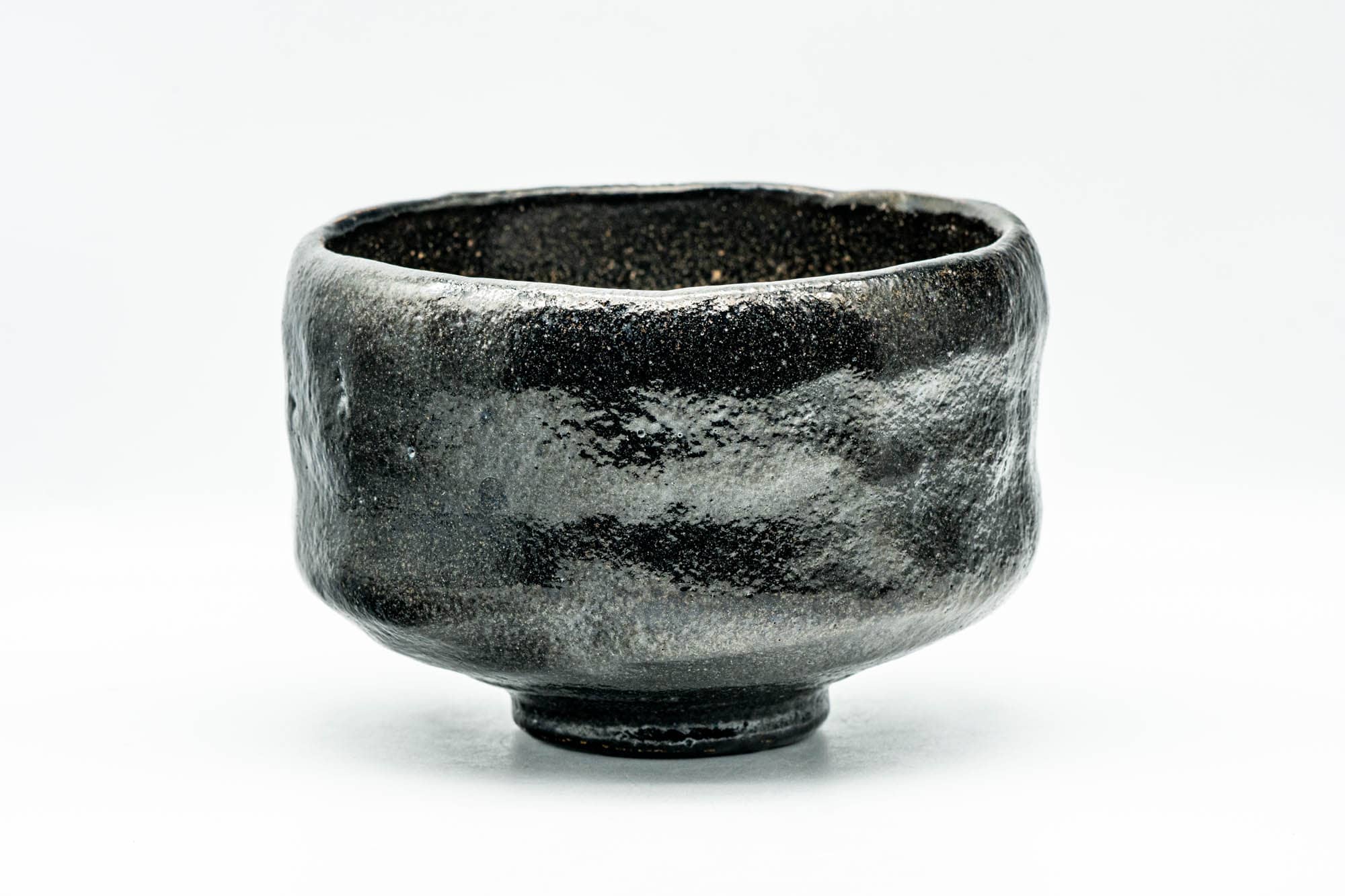 Japanese Matcha Bowl - Black Raku Kuroraku Hantsusu-gata Chawan - 300ml